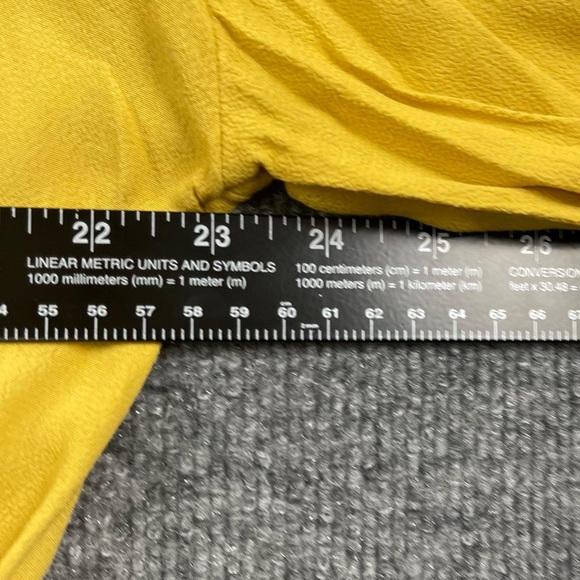 Madewell Shirt Womens XL Raelynn Yellow Wrap Blouse Side Tie Viscose V-Neck - Picture 8 of 16